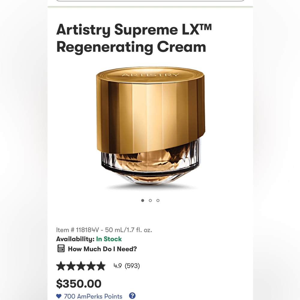 Artistry Supreme LXTM Regenerating Cream